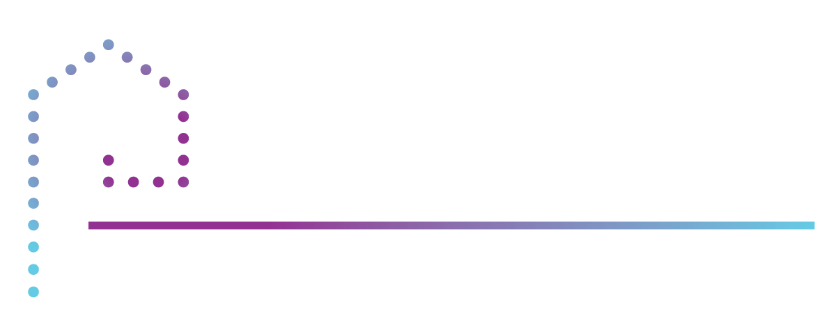 Permanent Holiday Lights logo with dotted house icon and gradient line